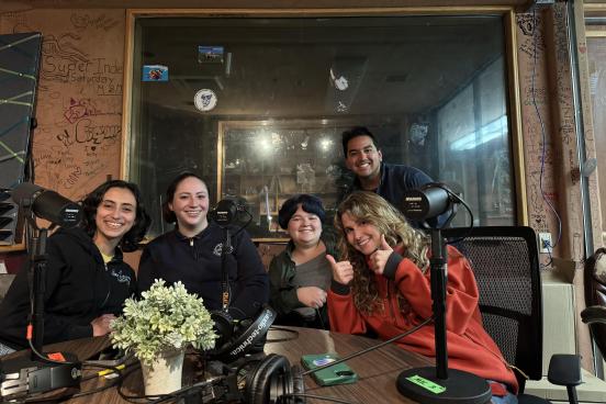 Students in recording studio at KSUN