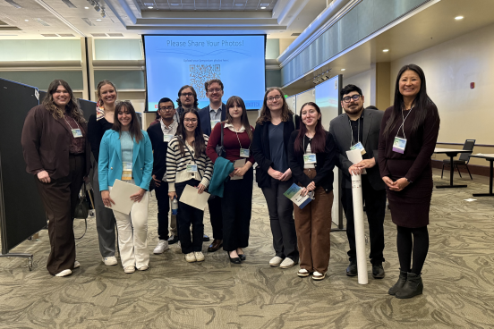 Students and faculty at symposium event