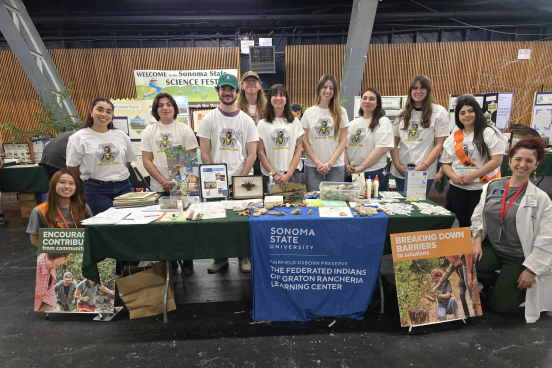Students participating at an event