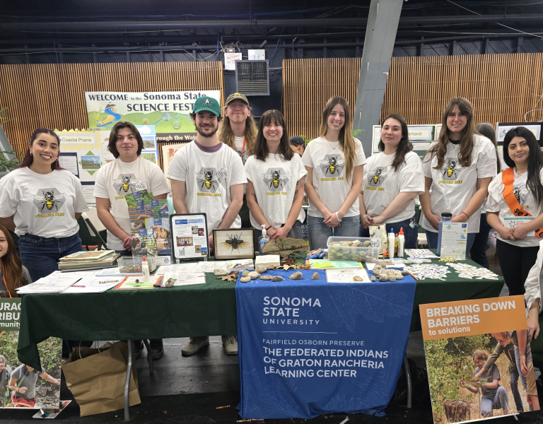 Students participating at an event