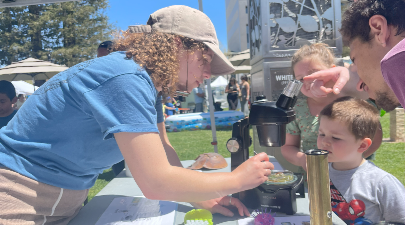 Grad students at outreach event