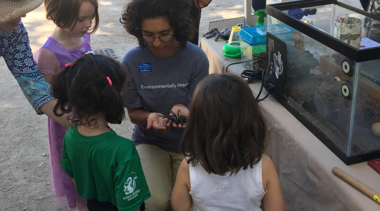 Students participating at an event