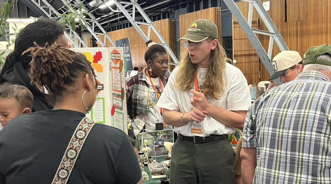 Students participating at an event