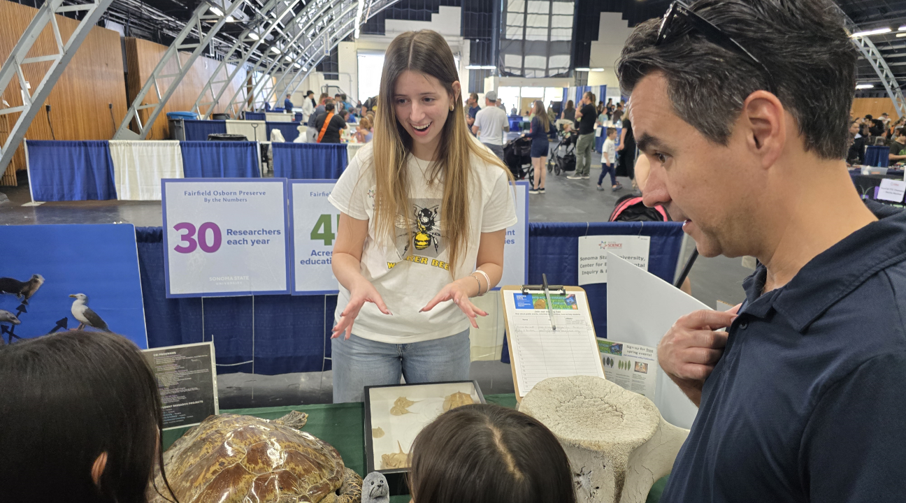 Students participating at an event