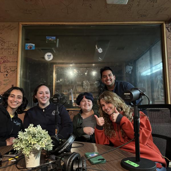Students in recording studio at KSUN