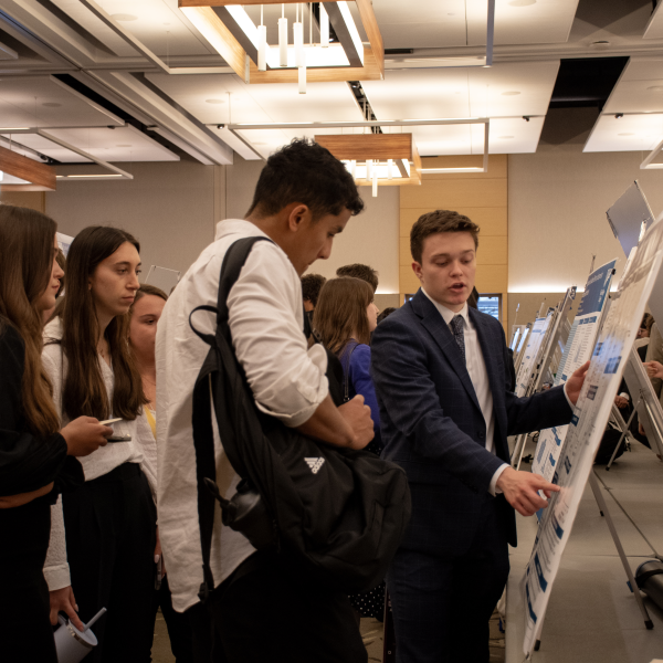 Students participating at an event