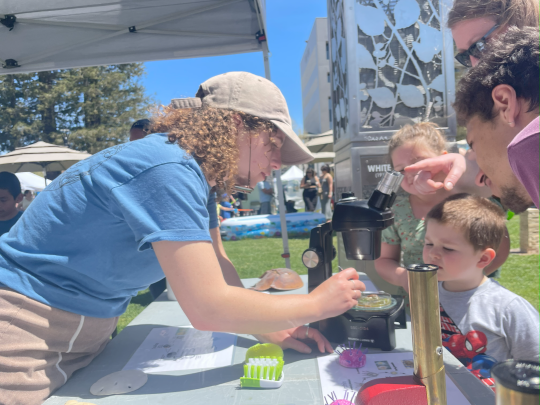 Grad students at outreach event