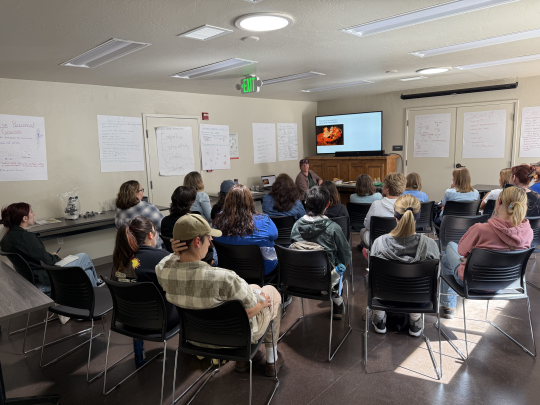 Professor teaching a class