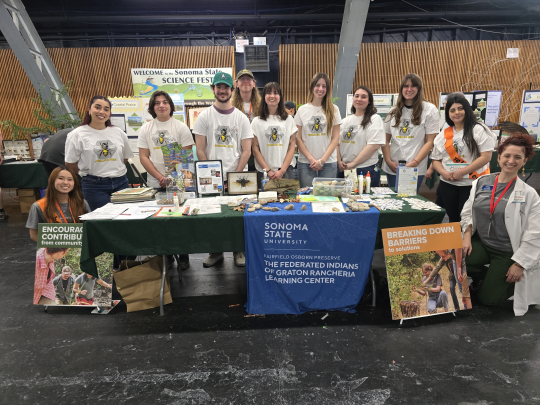 Students participating at an event