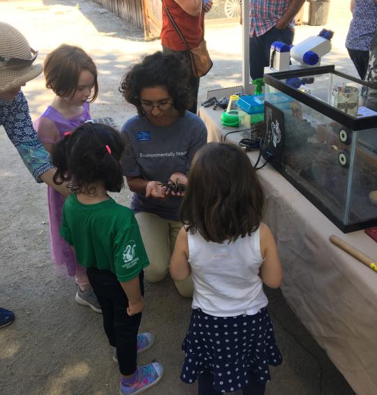 Students participating at an event