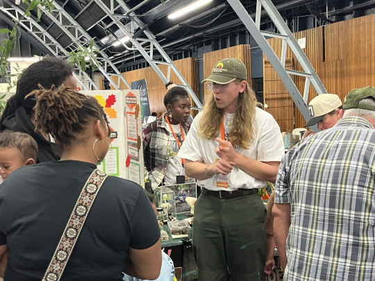 Students participating at an event