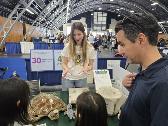 Students participating at an event
