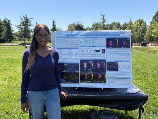 Student at an outdoor Symposium