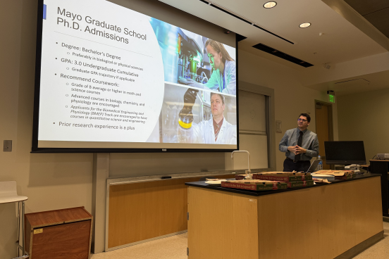 Mayo Clinic Recruiter speaking to audience