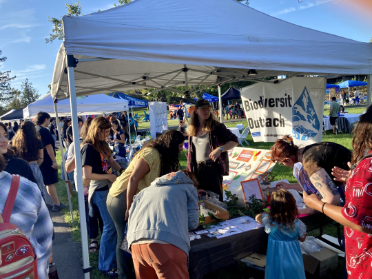 Students participating at an event
